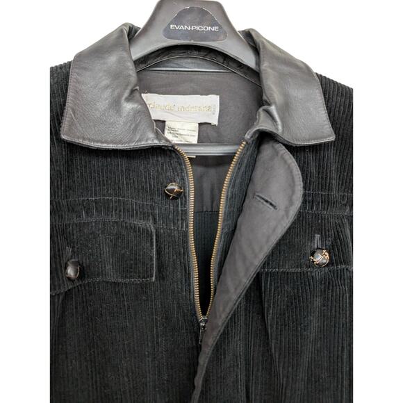 Vintage 1980s Claude Montana Corduory and Leather Bomber Jacket - Picture 4 of 16